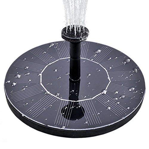 MADETEC Solar Birdbath Fountain Pump, Solar Outdoor Water Fountain Panel Kit for Bird Bath,Small Pond,Garden and Lawn (1.4W), Black