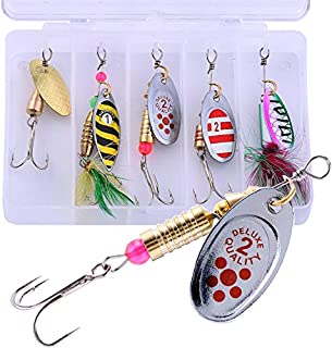 Sougayilang Fishing Lure Spinnerbaits 5Pcs/10Pcs Spinner Baits Kit for Trout Bass Salmon  (j0012-5pcs)