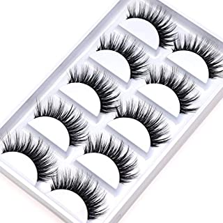 Veleasha 5D Faux Mink Lashes Handmade Luxurious Volume Fluffy Natural False Eyelashes 5 Pairs | Queen