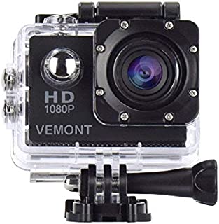 Vemont Action Camera 1080P 12MP Sports Camera Full HD 2.0 Inch Action Cam 30m/98ft Underwater Waterproof Snorkel surf Camera with Wide-Angle Lens and Mounting Accessories Kit (KH-9D91-CAOT)