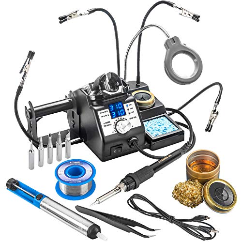 X-Tronic 3060-PRO  75W Soldering Iron Station  4 Helping Hands  LED Display  5 Extra Tips  C/F, Calibration & Sleep Features  Roll of Solder  Tweezers  Solder Sucker  Brass Sponge with Flux!