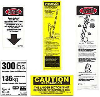 Werner 300 LB Fiberglass Extension Ladder Label Kits (Pack of 6)