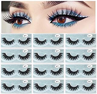 MAGEFY Eyelashes 12 Pairs 1 Style Lashes Wholesale, Dramatic Look Faux Mink False Lashes Pack, Handmade Reusable Soft Fake Eyelashes (5D77)