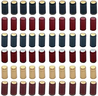 PVC Heat Shrink Capsules 60 Pack,Wine Shrink Wrap Wine Bottle Capsules for Wine Cellars and Home Use