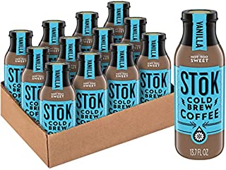 SToK Cold-Brew Coffee, Vanilla, 13.7 oz. Bottle (Pack of 12)