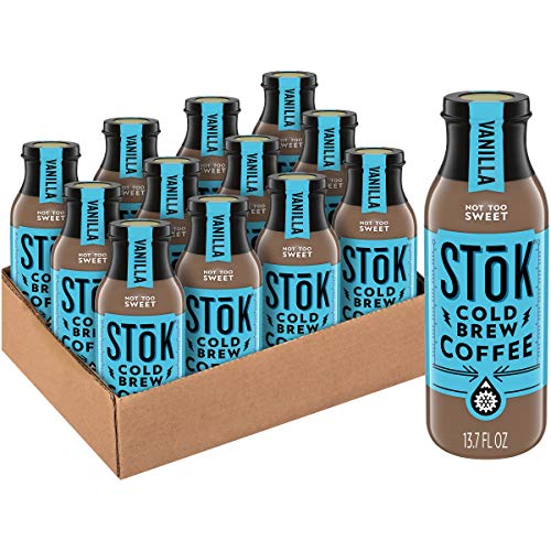 SToK Cold-Brew Coffee, Vanilla, 13.7 oz. Bottle (Pack of 12)