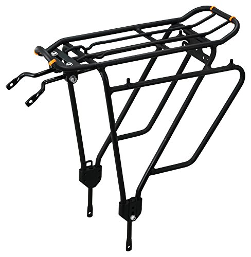 Ibera Bike Rack - Bicycle Touring Carrier Plus+ for Non-Disc Brake Mount, Frame-Mounted for Heavier Top & Side Loads, Height Adjustable for 26