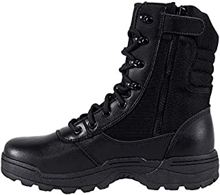 RIELD Men's Military Tactical Work Boots Side Zipper Jungle Army Combat Boots,Black,11 M US