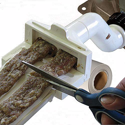 All-Around Beef Jerky Maker Slim Jim Snack Stick Machine Attaches to Sausage Stuffer or Meat Grinder, Makes Flat Beef/Venison Jerky Strips or Round Snack Sticks