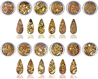 12 Styles Sequins Nail Glitter Set, Holographic Chunky 3D Nail Decorations, Splarkly Flake Acrylic DIY Crafting Supplies for Nail, Eye, Face, Lip, Body (#3)