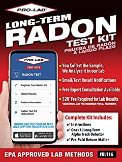 PRO-LAB Long Term Radon Test Kit - The PRO-LAB Long Term Radon Test Kit For Home is EPA Approved - Easy To Use Long Term Radon Test - Uses Alpha Track Long Term Radon Test Technology