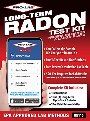 PRO-LAB Long Term Radon Test Kit - The PRO-LAB Long Term Radon Test Kit For Home is EPA Approved - Easy To Use Long Term Radon Test - Uses Alpha Track Long Term Radon Test Technology