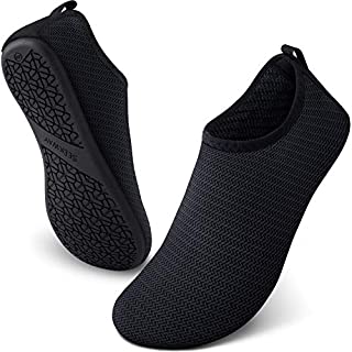 SEEKWAY Womens and Mens Water Shoes Quick-Dry Aqua Socks Barefoot for Outdoor Beach Swim Sports Yoga Snorkeling SK001 731 Black 9.5-10.5 Women/8.5-9.5 Men