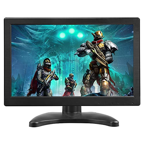 TOGUARD Portable Monitor 12 Inch TFT LCD HD 1366x768 Color Computer Monitor Display Screen with HDMI VGA MIC Port for PC Raspberry Pi Use Built-in Speaker 160° Wide Viewing Angle