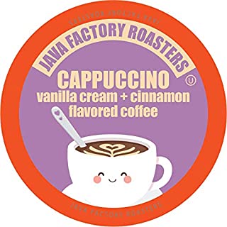 Java Factory Coffee Pods Vanilla Cream and Cinnamon Flavored Coffee for Keurig K Cup Brewers, Cappuccino, 40 Count