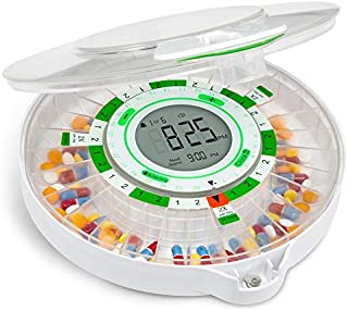 LiveFine 28-Day Automatic Pill Dispenser with Upgraded LCD Display, Key Lock, Sound & Light for Prescriptions, Medication, Vitamins, Supplements & More