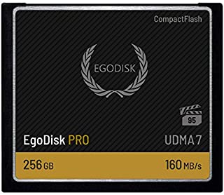 EgoDisk PRO 256GB CompactFlash VPG-95 UDMA 7 Card, Read/Write Up to 160MB/s - 3 Year Warranty