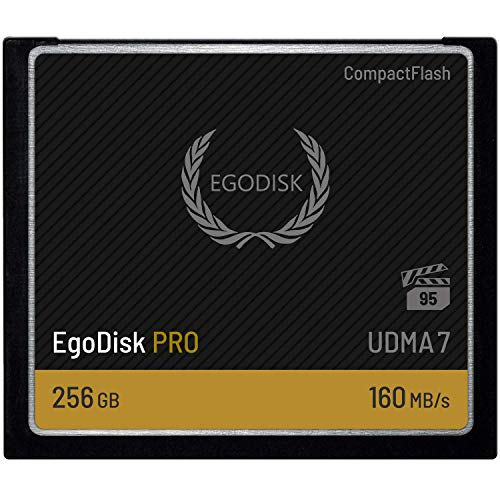 EgoDisk PRO 256GB CompactFlash VPG-95 UDMA 7 Card, Read/Write Up to 160MB/s - 3 Year Warranty