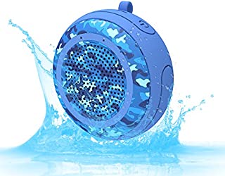 CYBORIS IPX7 Waterproof Outdoor Bluetooth Speaker Swimming Pool Floating Portable Mini Speakers Wireless 5W with Microphone & TWS for Beach, Bathroom, Home, Shower (Camouflage Blue)