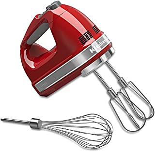 KitchenAid KHM7210ER 7-Speed Digital Hand Mixer with Turbo Beater II Accessories and Pro Whisk - Empire Red