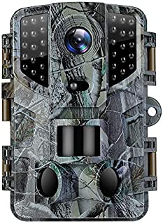 VanTop Ninja 1 Trail Camera 20MP 1080P Hunting Game Cam with Night Vision Motion Activated, Waterproof Scouting Camera with 3 Infrared Sensors, 120° Detecting Range for Wildlife Monitoring -Green