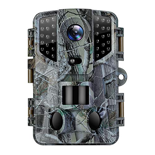 VanTop Ninja 1 Trail Camera 20MP 1080P Hunting Game Cam with Night Vision Motion Activated, Waterproof Scouting Camera with 3 Infrared Sensors, 120° Detecting Range for Wildlife Monitoring -Green