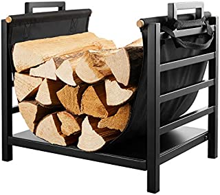 DOEWORKS 18 Inch Firewood Racks Fireplace Log Holder with Canvas Carrier