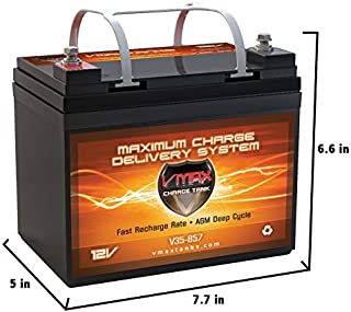 VMAXTANKS VMAX V35-857 12 Volt 35AH AGM Battery Marine Deep Cycle HI Performance Battery ideal for boats and 18-35lb minn kota, minnkota, cobra, sevylor and other trolling motor (12V 35AH, GROUP U1)