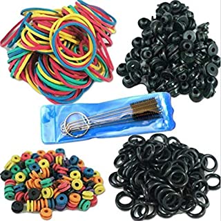 100 Tattoo O-rings, 100 Rubber Bands, 100 Grommets, 100 Nipples & 1 Brush Set