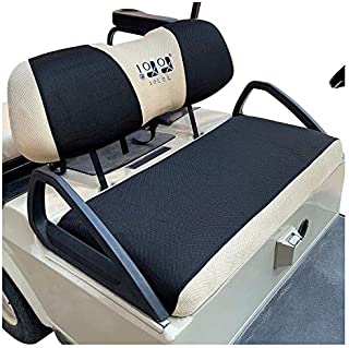 10L0L Golf Cart Seat Cover Set Fit for Club Car DS Precedent & Yamaha, Keep Warm Bench Seat Covers Breathable Washable Polyester Mesh Cloth Gray Black Beige Red Blue-Large