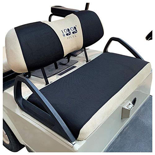 10L0L Golf Cart Seat Cover Set Fit for Club Car DS Precedent & Yamaha, Keep Warm Bench Seat Covers Breathable Washable Polyester Mesh Cloth Gray Black Beige Red Blue-Large