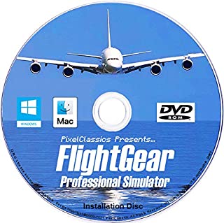 FlightGear Flight Simulator 2020 X Flight Sim Plane & Helicopter Including 600+ Aircraft DVD CD Disc For Microsoft Windows 10 8 7 Vista PC & Mac OS X