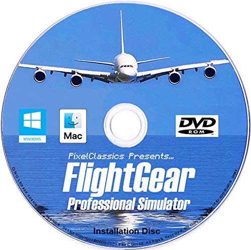 FlightGear Flight Simulator 2020 X Flight Sim Plane & Helicopter Including 600+ Aircraft DVD CD Disc For Microsoft Windows 10 8 7 Vista PC & Mac OS X