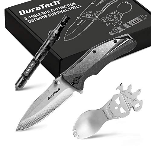 DURATECH Gifts for Men Dad Fathers Day Tactical Folding Knife, Multitool Combo Kit, Tactical Pen, Utility Survival Tools for Camping, Hiking, Hunting and Fishing