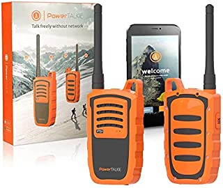 Power Talkie Off Grid Communication Device - Set of 2 Talk and Messenger Communicator, Wireless, SOS Emergency Alert - Pairs to Smartphone, Powerful 6000mAh Battery, 1-3 Miles Range