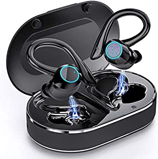 Andfive Wireless Earbuds, [2021 New Model] Bluetooth 5.1 Headphones in Ear with Earhooks, Wireless Sport Headphones for Running, Bluetooth Earphones Noise Cancelling Deep Bass, IP7 Waterproof Headset