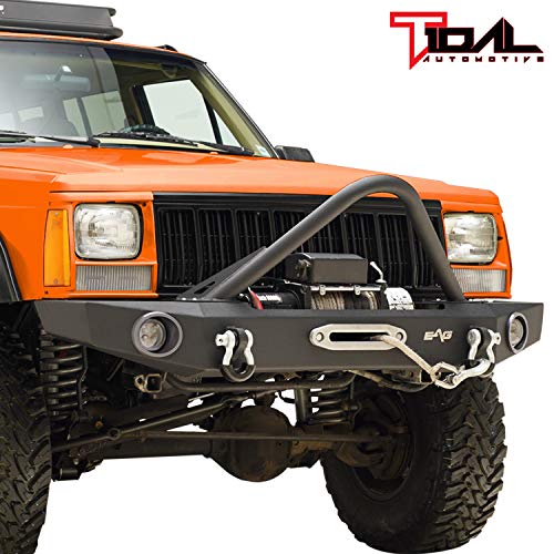 Tidal Stinger Front Bumper with Winch Plate Fit for 84-01 Cherokee XJ/Comanche MJ