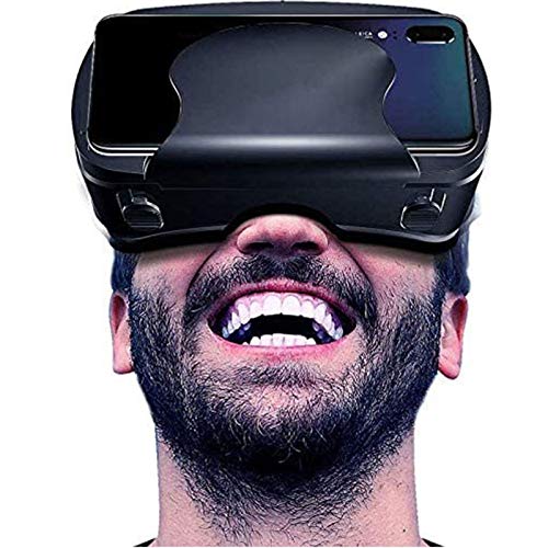 VR Headphone, KSUKOLI 3D VR Goggles for Phones Movies Watching Indoor HD VR Headset Compatible with 3.5-6.5 Inch Phones like VR Samsung,VR for iPhone XS/X/8/8 Plus/7/7Plus/6/6Plus/6sVirtual 3D Glasses