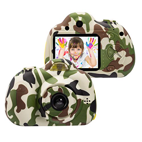 omzer Kids Digital Cameras for 4-9 Year Old Boys,2 Inch LCD Screen Toy Video Camera Birthday for Teen boy, Festival Present for 5-7 Years Old Boy,Camo(16GB Memory Card Included)