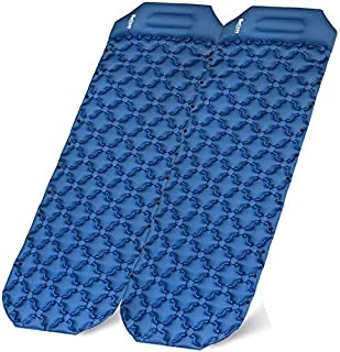 Binffeey Sleeping Pads for Backpacking - Two-Person Inflatable Lightweight Camping Pad Portable Air Sleeping Mat with Pillow for Camping Hiking Traveling