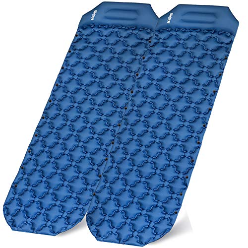 Binffeey Sleeping Pads for Backpacking - Two-Person Inflatable Lightweight Camping Pad Portable Air Sleeping Mat with Pillow for Camping Hiking Traveling