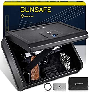 Biometric Gun Safe Gun Safes for Pistols Pistol Safe Quick Access Biometric Handgun Safe for Nightstand Biometric Safe Fingerprint Gun Safe for Pistols