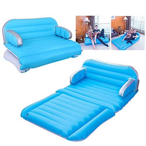 QDH air Mattress Inflatable Couch Home Air Sofa Bed Outdoor Inflatable Chair 4 in 1 Car Inflatable Mattress Double-Sided Thickened Pongee Camping Couch Portable with Electric Pump SUV air Mattress