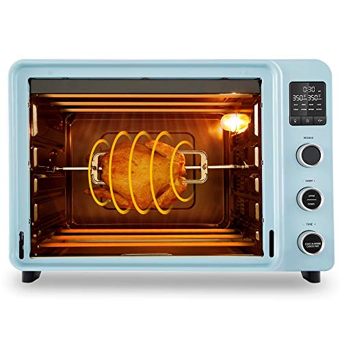 Hauswirt 42 Qt Countertop Oven, 8-in-1 Rotisserie Oven with Convection Function, Large Capacity, LED Display, 8 Preset Cooking Functions to Roast Turkey, Bake Pizza, Defrost, Dehydrate, Proof Dough - Blue