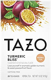 Tazo Turmeric Bliss Tea Bags, Herbal, 20 Count (Pack of 6)