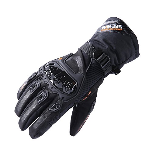 Motorcycle Gloves Winter Warm Touch Screen Waterproof Windproof Protective clothing (Black, L)