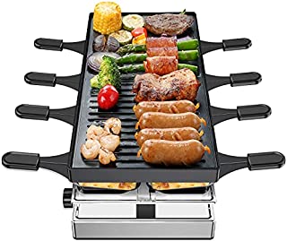 LaraLov Smokeless Grill Indoor, 1500W High Temperature Adjustable-Raclette Table Grill, Electric Korean BBQ Grill, 8-Serving, Removable & Dishwasher Safe Non-stick plate