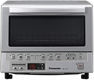 Panasonic FlashXpress Compact Toaster Oven with Double Infrared Heating, Crumb Tray and 1300 Watts of Cooking Power - 4 Slice Countertop Toaster Oven - NB-G110P (Stainless Steel)