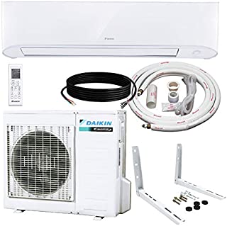 Daikin 12,000 BTU 17 SEER Wall-Mounted Ductless Mini-Split Inverter Air Conditioner Heat Pump System 15 Ft. Installation Kit & Wall Bracket (230 Volt), 12, 000 BTU