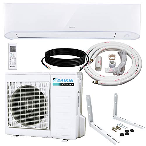 Daikin 12,000 BTU 17 SEER Wall-Mounted Ductless Mini-Split Inverter Air Conditioner Heat Pump System 15 Ft. Installation Kit & Wall Bracket (230 Volt), 12, 000 BTU